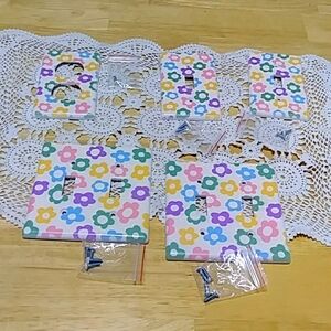 Light Switch Covers and outlet cover bundle for home decor, 5 pc floral